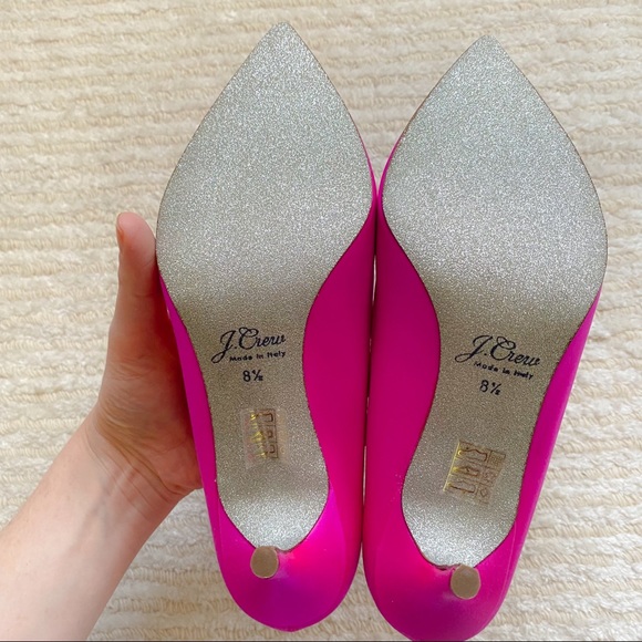 NWT J. Crew Elsie bright berry satin pumps - Picture 12 of 15